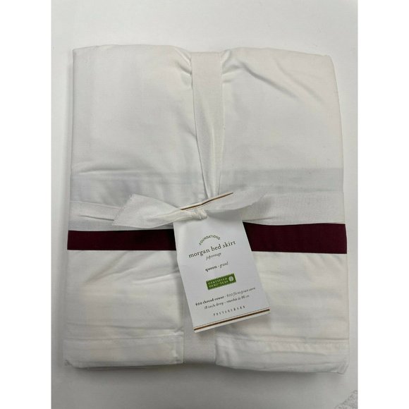 Pottery Barn Bedding Pottery Barn Banded Organic Percale Bed Skirt Queen Maderia